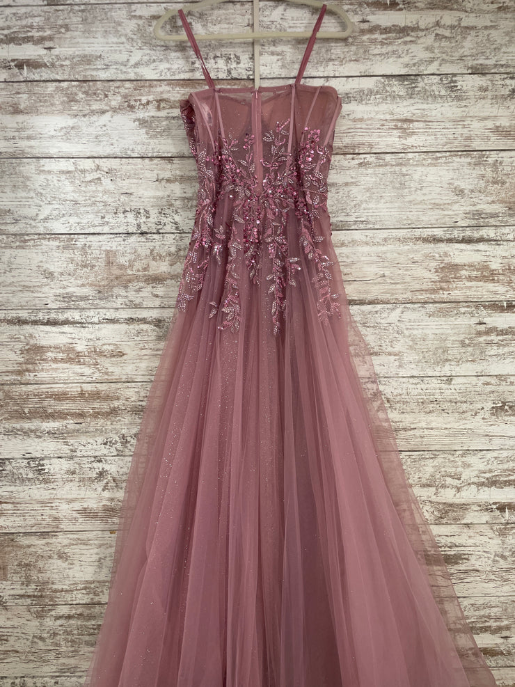 LAVENDER SPARKLY A LINE GOWN
