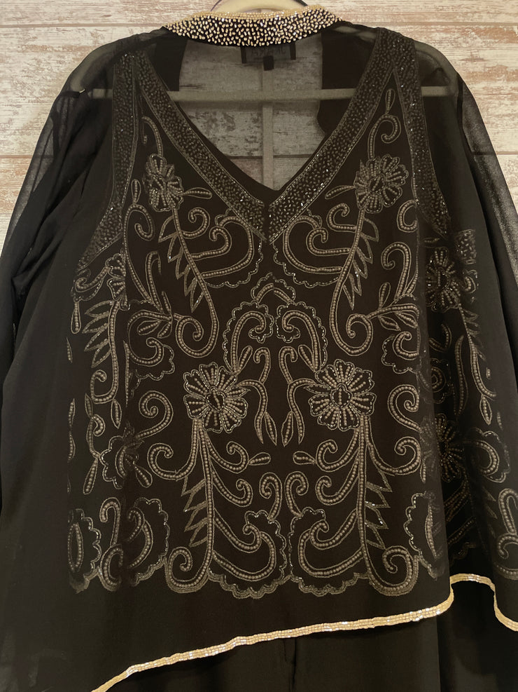 BLACK/GOLD 2 PC. LONG DRESS SE