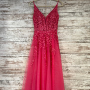 PINK/FLORAL A LINE GOWN