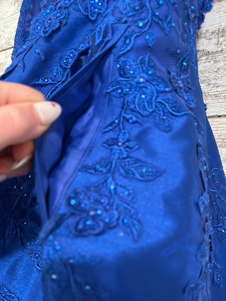 ROYAL BLUE A LINE GOWN