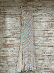 WHITE/PINK SEQUIN MERMAID GOWN