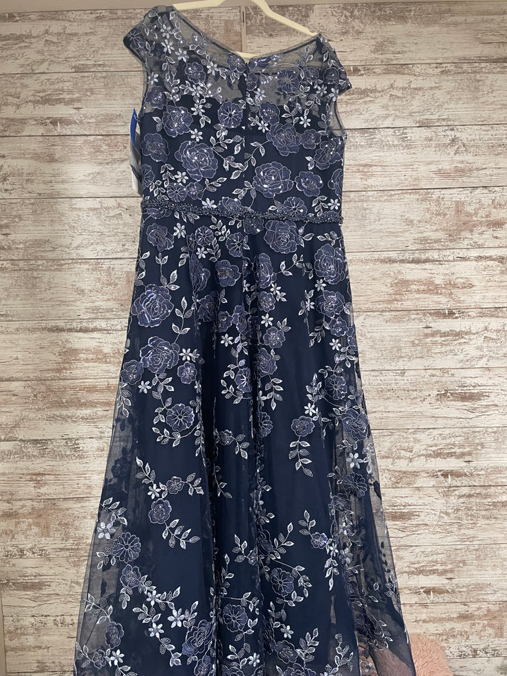 NAVY/FLORAL ALINE GOWN-NEW$650