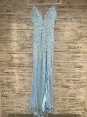 BLUE/FLORAL LONG EVENING GOWN