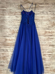 ROYAL BLUE A LINE GOWN