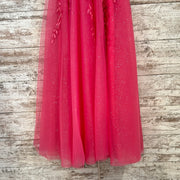 PINK/FLORAL A LINE GOWN