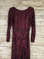 BURGUNDY SPARKLY LONG DRESS