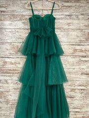 GREEN TIERED A LINE GOWN (NEW)