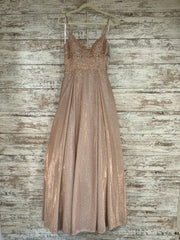 BLUSH SPARKLY A LINE GOWN-NEW