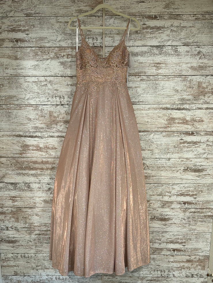 BLUSH SPARKLY A LINE GOWN-NEW