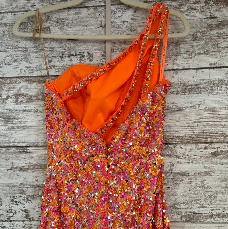 PINK/ORANGE SEQUIN LONG DRESS