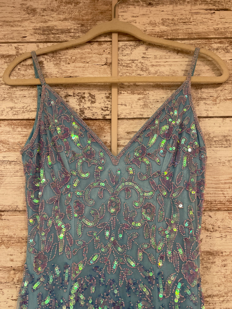 BLUE BEADED LONG DRESS (NEW)