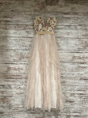 IVORY/FLORAL TOP A LINE GOWN