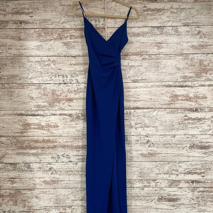 ROYAL BLUE LONG EVENING GOWN