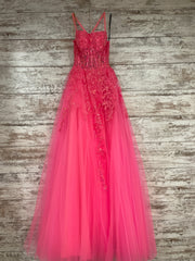 PINK/FLORAL A LINE GOWN (NEW)
