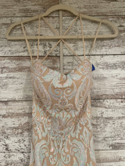 IVORY/PINK SPARKLY LONG DRESS