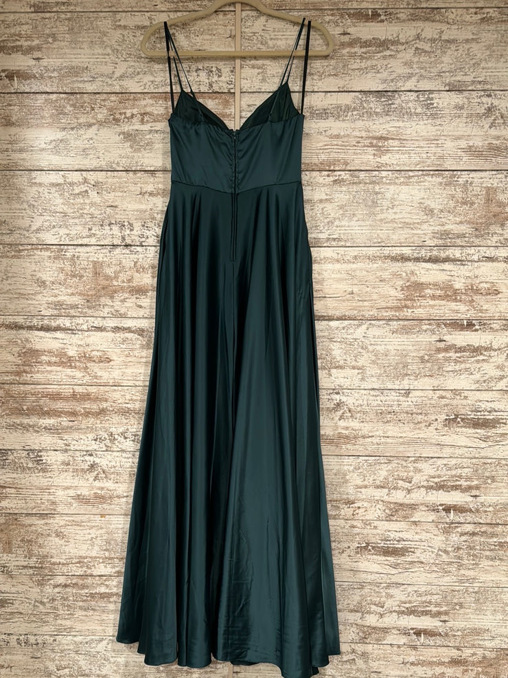 GREEN A LINE GOWN