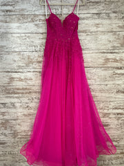 PINK/FLORAL A LINE GOWN