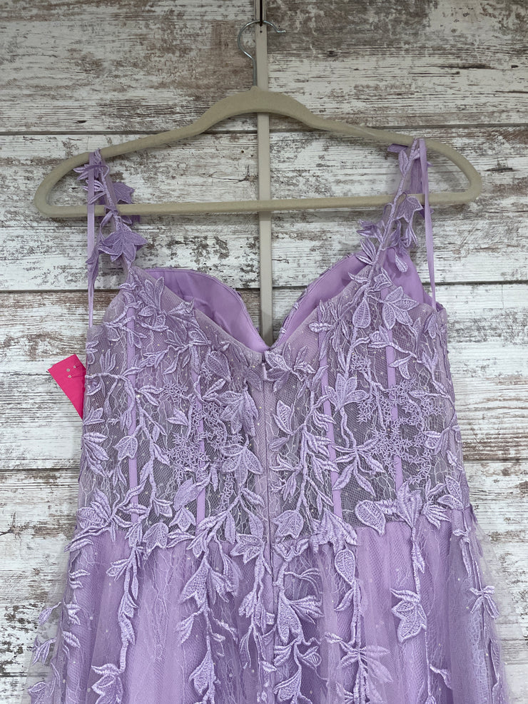 LAVENDER/FLORAL A LINE GOWN
