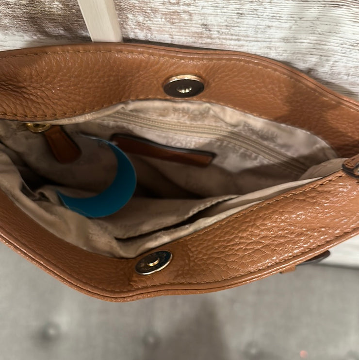 BROWN LEATHER CROSSBODY PURSE