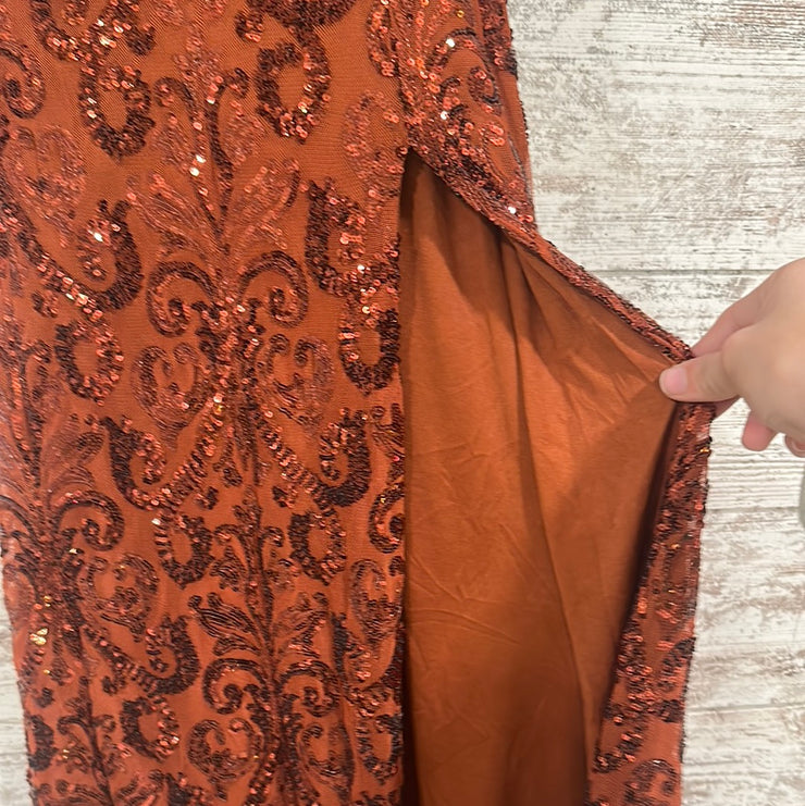 BRONZE SPARKLY LONG DRESS-NEW