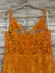 ORANGE SPARKLY LONG DRESS