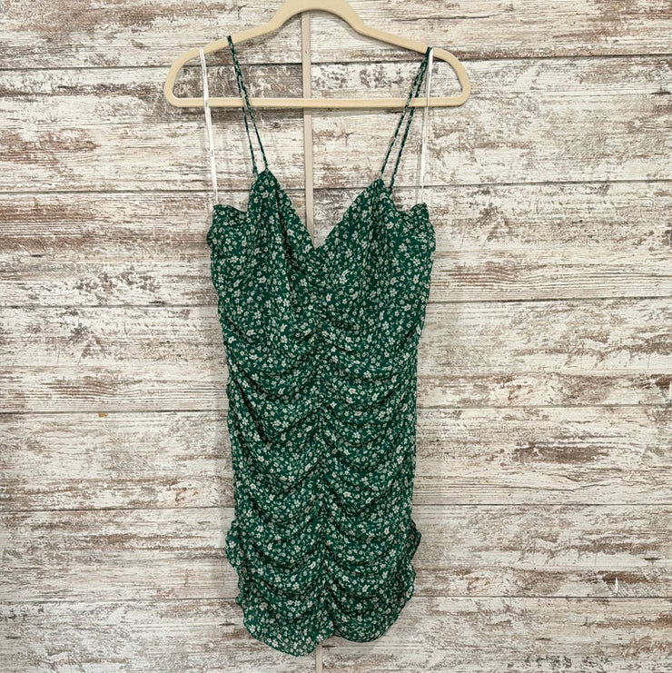 GREEN FLORAL SHORT DRESS