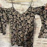 BLACK/IVORY LONG SLEEVE TOP