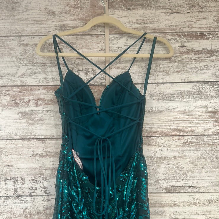 GREEN FULL SEQUIN LONG DRESS