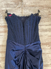 NAVY LONG EVENING GOWN