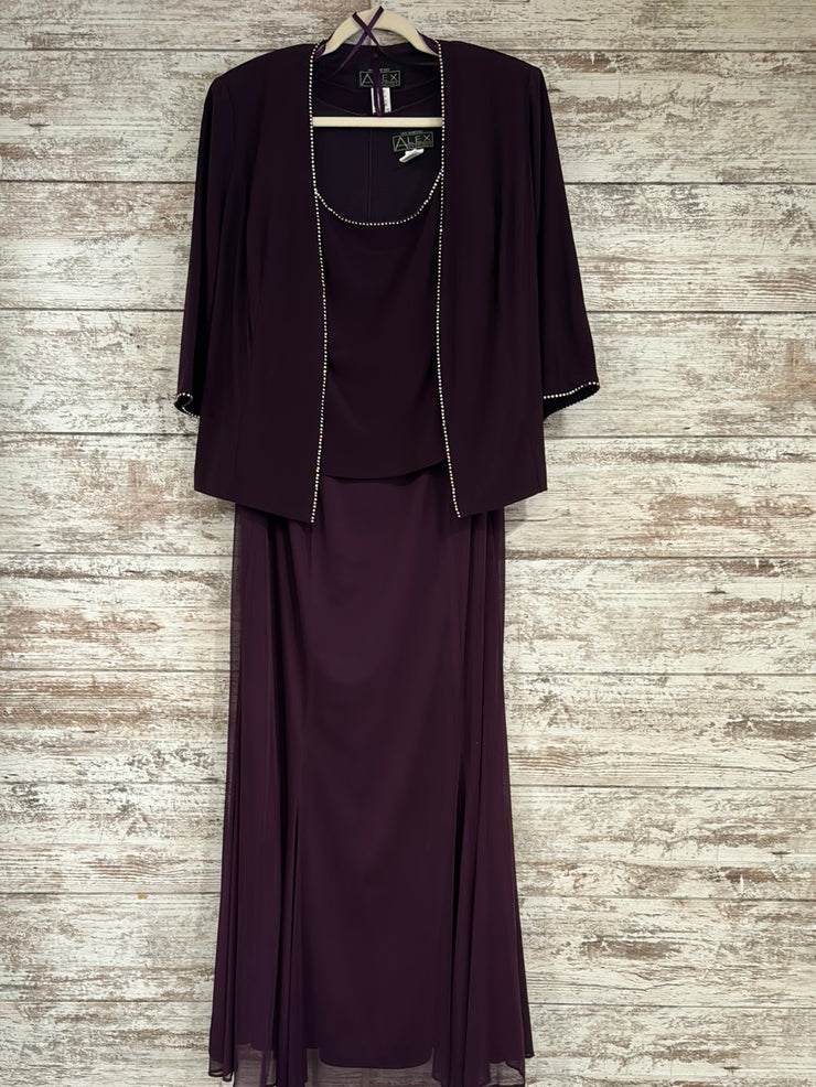 PURPLE 2 PC. LONG DRESS SET