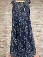 NAVY/FLORAL ALINE GOWN-NEW$650