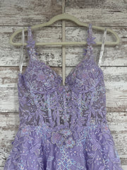 LAVENDER/FLORAL A LINE GOW-NEW
