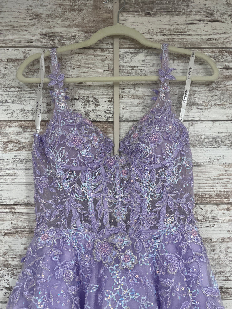 LAVENDER/FLORAL A LINE GOW-NEW