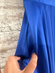 ROYAL BLUE A LINE GOWN