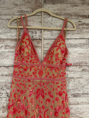 PINK/NUDE BEADED LONG DRESSNEW