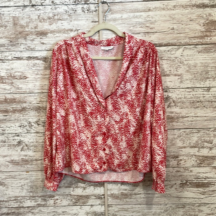 RED/WHITE LONG SLEEVE TOP