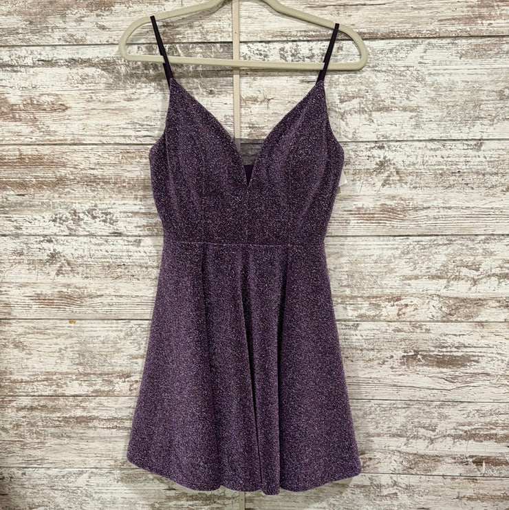 PURPLE SPARKLY SHORT DRESS-NEW