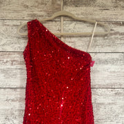 RED FULL SEQUIN LONG DRESS