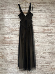 BLACK/NUDE A LINE GOWN