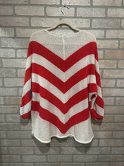 WHITE/ORANGE SWEATER $129
