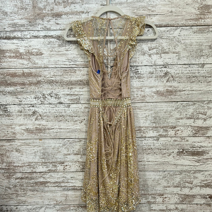 GOLD SPARKLY SHORT DRESS