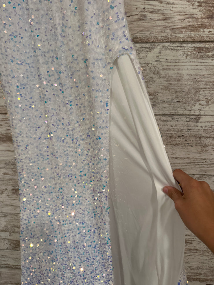 WHITE SPARKLY LONG DRESS (NEW)