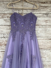 LAVENDER/FLORAL A LINE GOWN