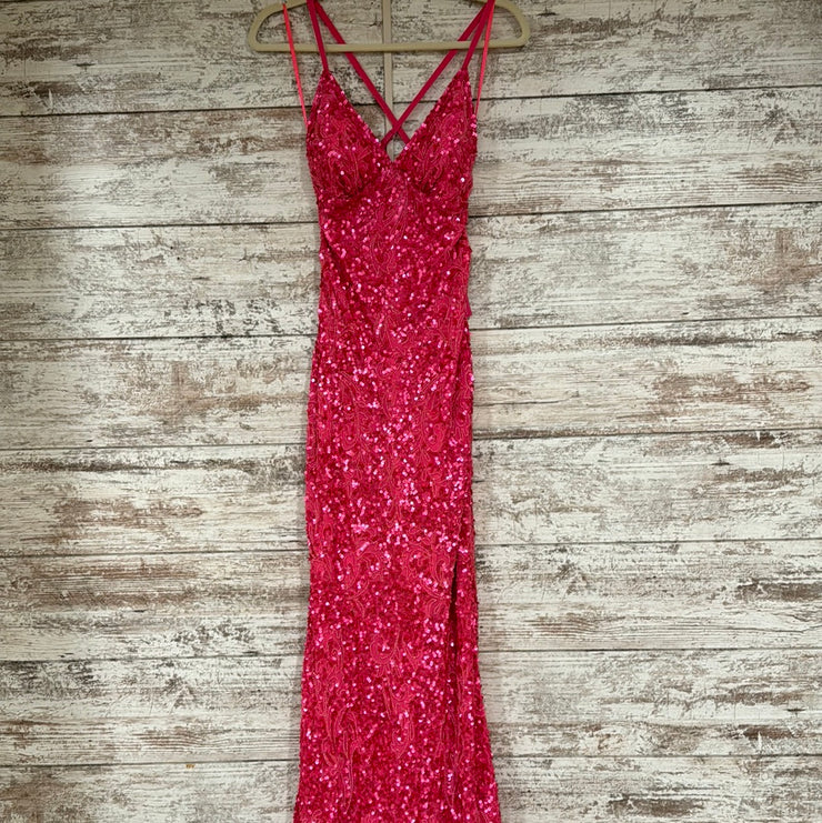 PINK FULL SEQUIN LONG DRESS