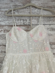 WHITE/PINK FLORAL A LINE (NEW)