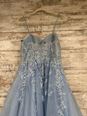 BLUE/FLORAL A LINE GOWN