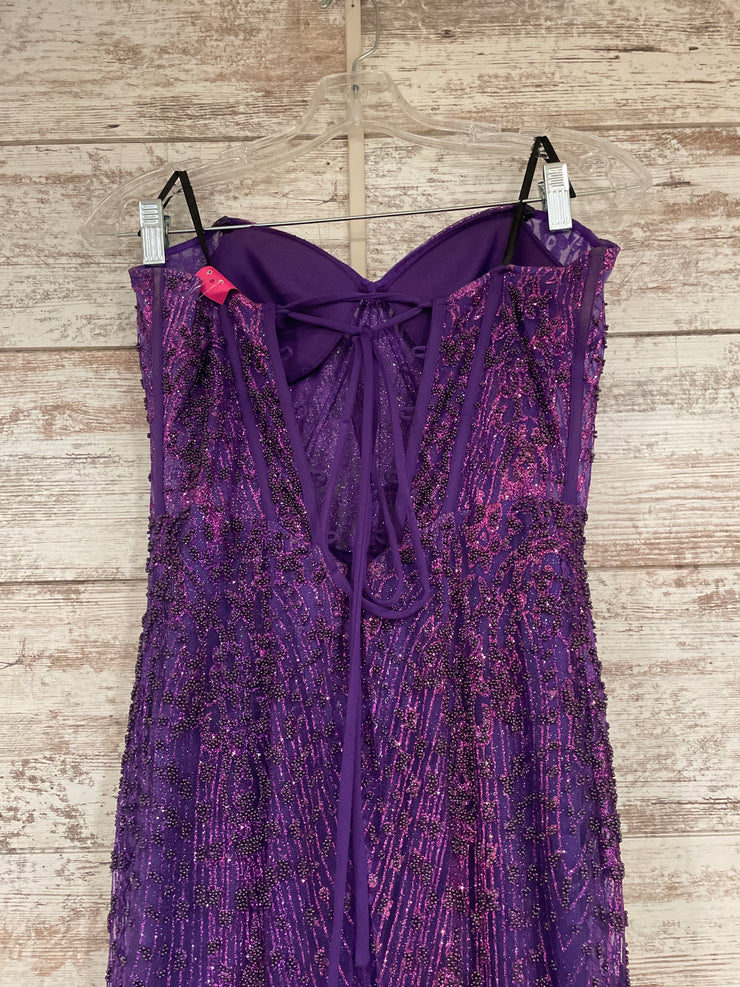 PURPLE SPARKLY MERMAID GOWN
