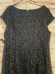 TEAL/BLACK LONG DRESS (NEW)