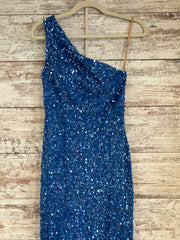 BLUE SEQUIN SPARKLY LONG DRESS