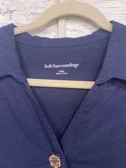 NAVY BUTTON DOWN TUNIC $79